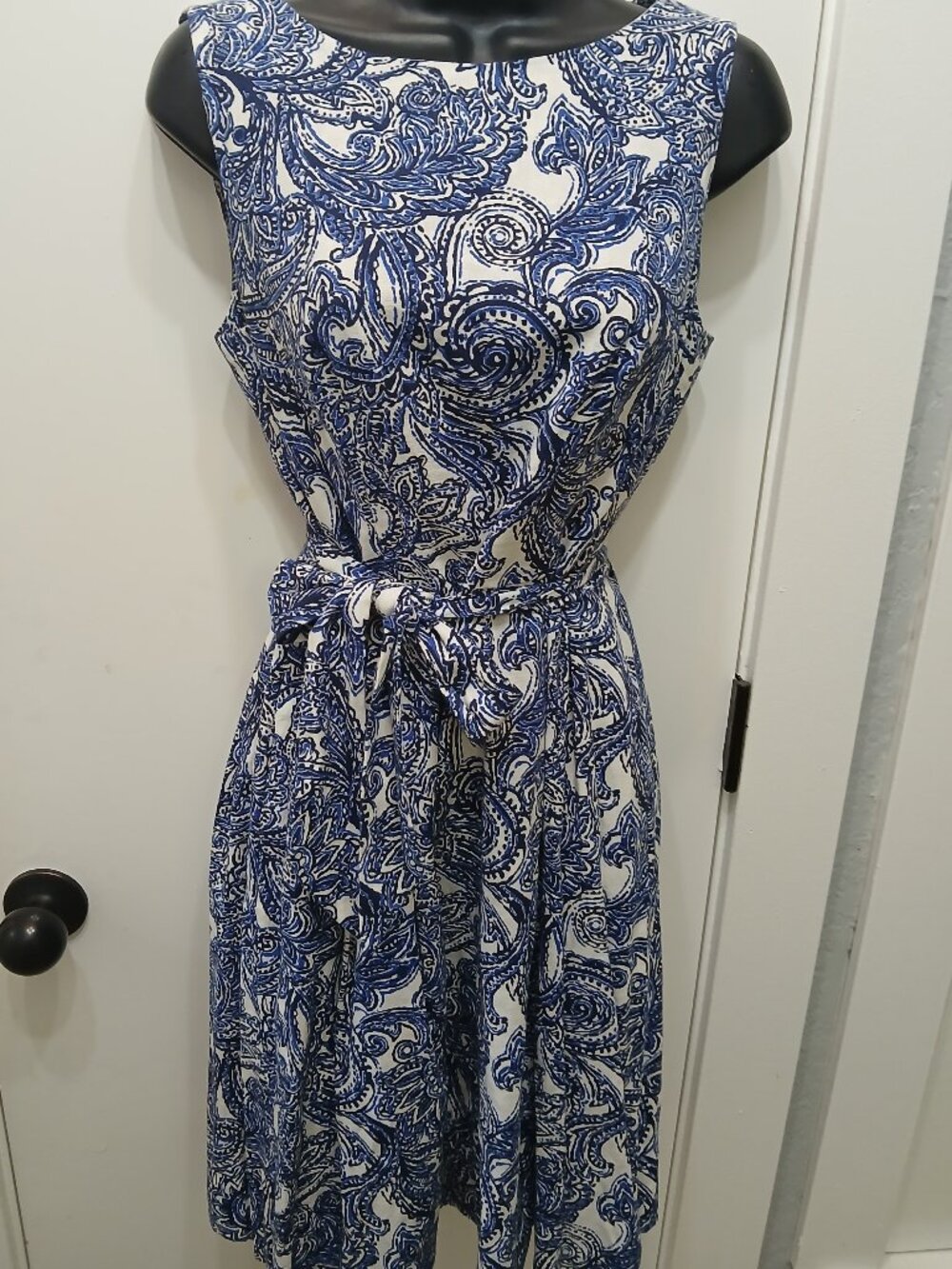 Anne Klein Paisley Linen Dress
